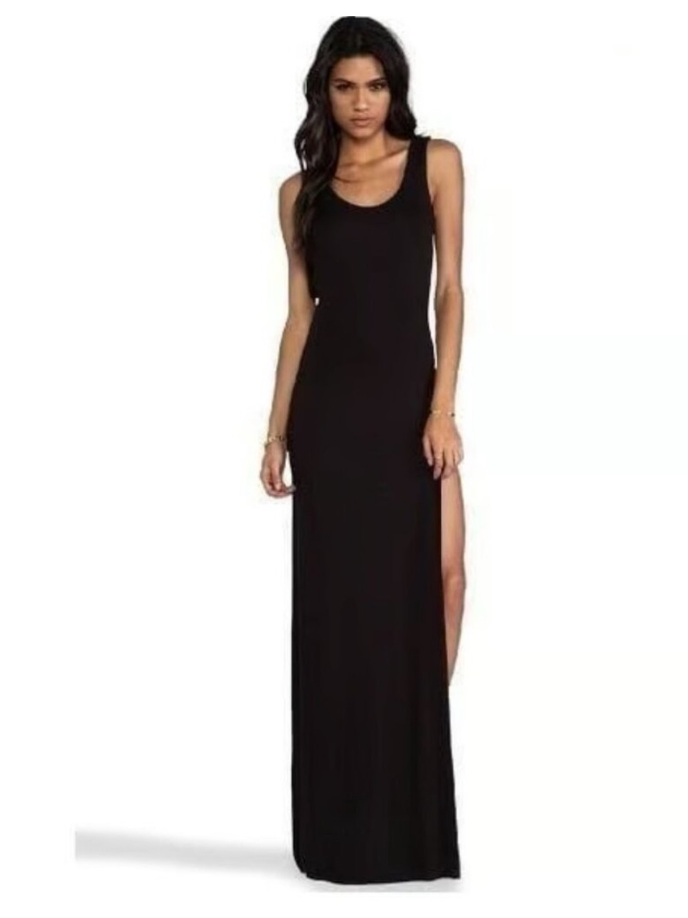 AQ/AQ Clutch Open Back Tank Maxi Dress Black Size 2